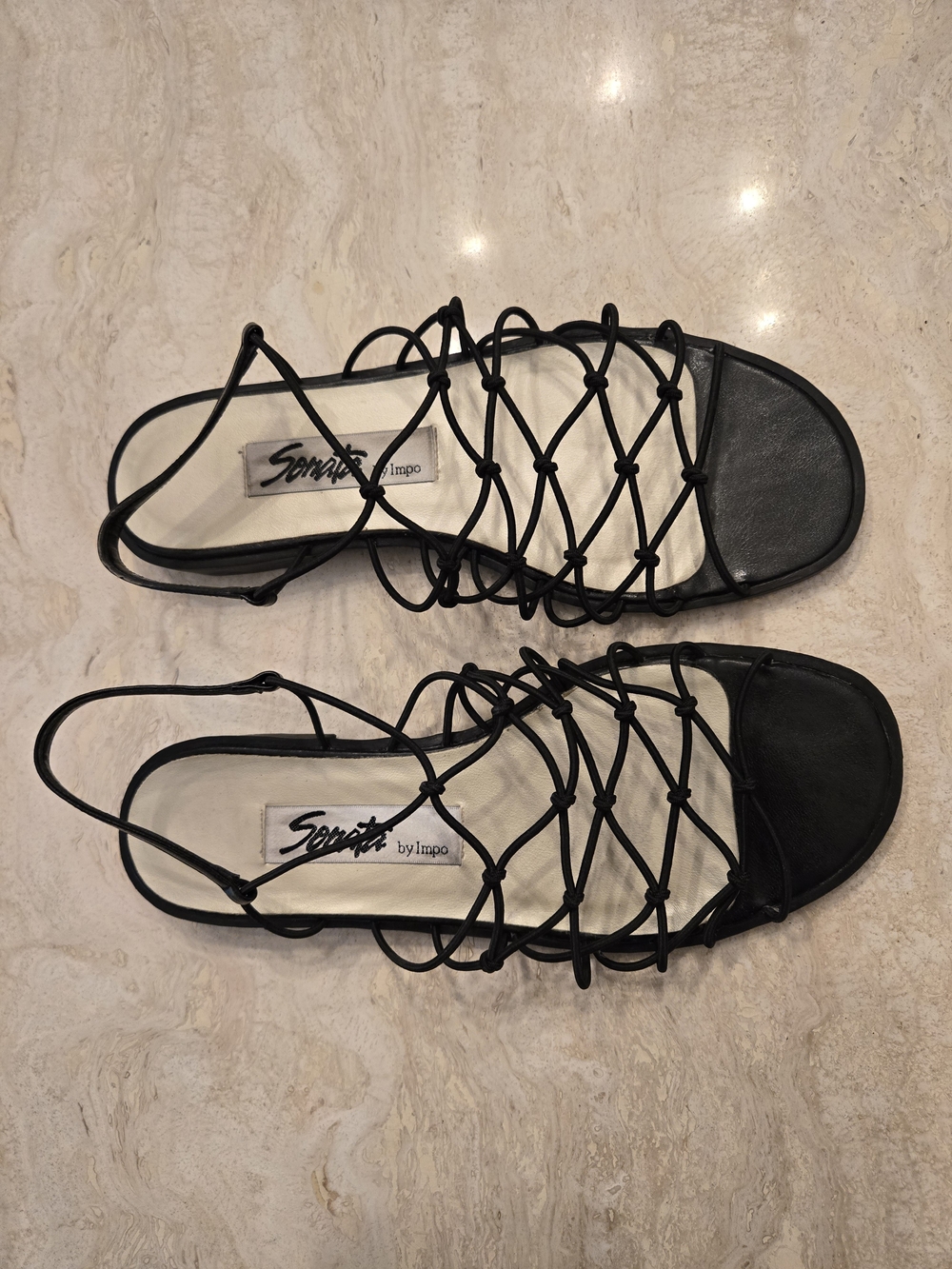 Sonata by Impo - Black Knotted Strappy Sandals Size 7.5